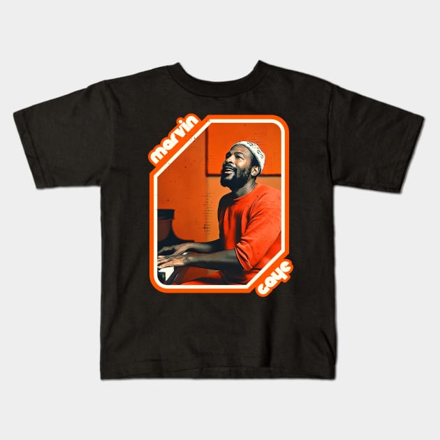 Retro Marvin Gaye Tribute Kids T-Shirt by darklordpug